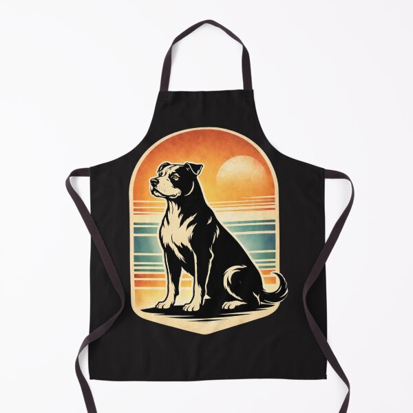 Item preview, Pitbull Retro Sunset Linocut T-Shirt | Vintage Dog Ocean Design designed and sold by ZEBBEDE - Minimal Streetwear .