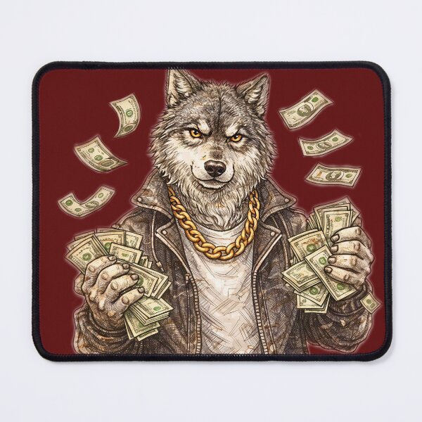 Item preview, Street Wolf Money Sticker – Hustle Wealth Alpha Animal Art designed and sold by Felixuss.