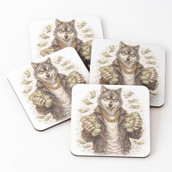 Item preview, Street Wolf Money Sticker – Hustle Wealth Alpha Animal Art designed and sold by Felixuss.