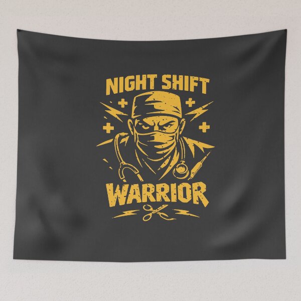 Item preview, RN Night Shift Warrior – Dark Graphic Nurse Hoodie, Nurse Week Gift designed and sold by KiwyStudio.