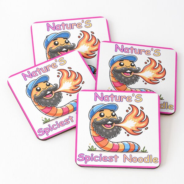 Item preview, Nature's Spiciest Noodle Funny Fire Breathing Worm-Pink designed and sold by BeardedFireworm.