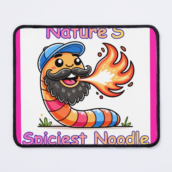 Item preview, Nature's Spiciest Noodle Funny Fire Breathing Worm-Pink designed and sold by BeardedFireworm.