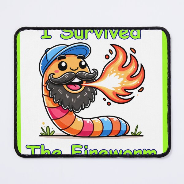 Item preview, I Survived the Fireworm Funny Fire Breathing Worm-Neon Green designed and sold by BeardedFireworm.