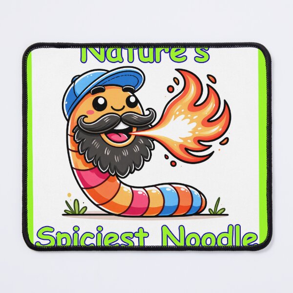 Item preview, Nature's Spiciest Noodle Funny Fire Breathing Worm-Neon Green designed and sold by BeardedFireworm.