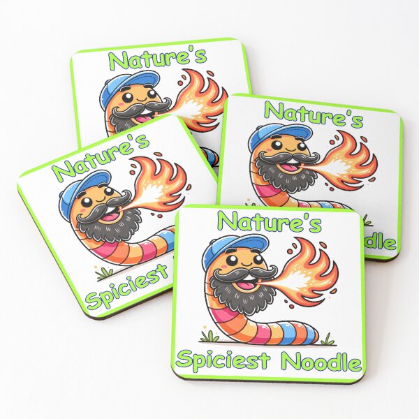 Item preview, Nature's Spiciest Noodle Funny Fire Breathing Worm-Neon Green designed and sold by BeardedFireworm.