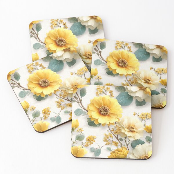 Item preview, Golden Sunflower Meadow Watercolor Pattern designed and sold by Nine Lives Studio.