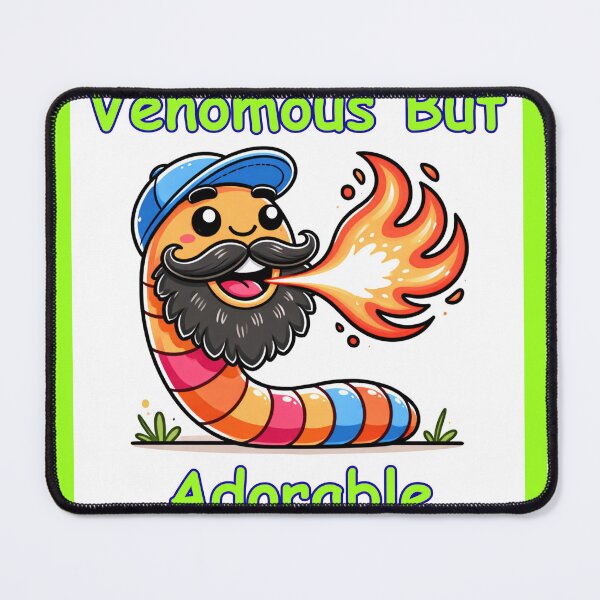 Item preview, Venomous but Adorable Funny Fire Breathing Worm-Neon Green designed and sold by BeardedFireworm.