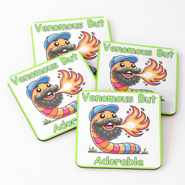 Item preview, Venomous but Adorable Funny Fire Breathing Worm-Neon Green designed and sold by BeardedFireworm.
