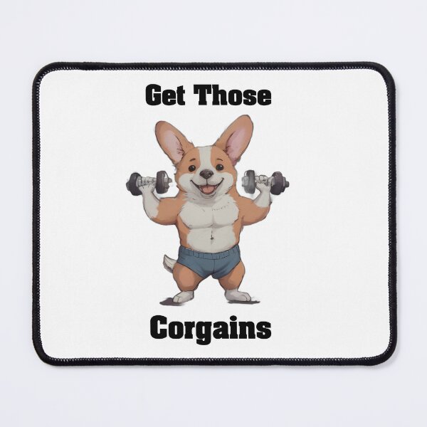 Item preview, Get Those Corgains - Corgi Lifting Weights designed and sold by Mia's Menagerie.