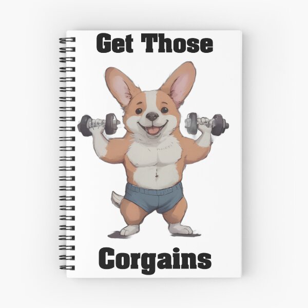Item preview, Get Those Corgains - Corgi Lifting Weights designed and sold by Mia's Menagerie.