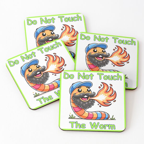Item preview, Do Not Touch the Worm Funny Fire Breathing Worm-Neon Green designed and sold by BeardedFireworm.