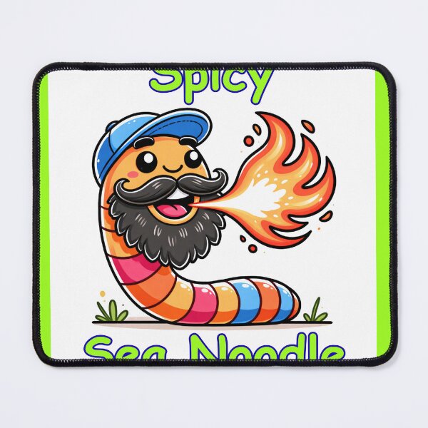 Item preview, Spicy Sea Noodle Funny Fire Breathing Worm-Neon Green designed and sold by BeardedFireworm.