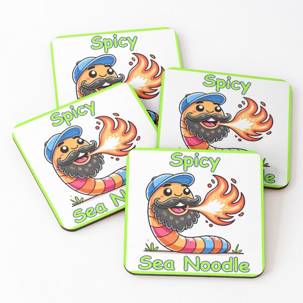 Item preview, Spicy Sea Noodle Funny Fire Breathing Worm-Neon Green designed and sold by BeardedFireworm.