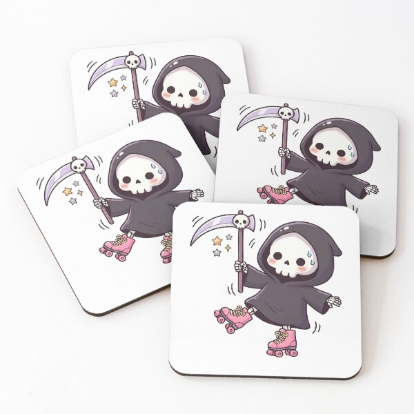 Item preview, Kawaii Grim Reaper on Roller Skates designed and sold by k3rstman1.