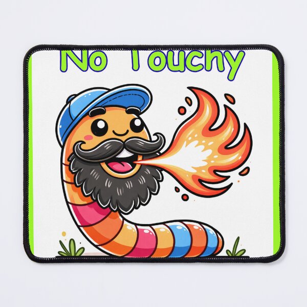 Item preview, No Touchy Funny Fire Breathing Worm-Neon Green designed and sold by BeardedFireworm.