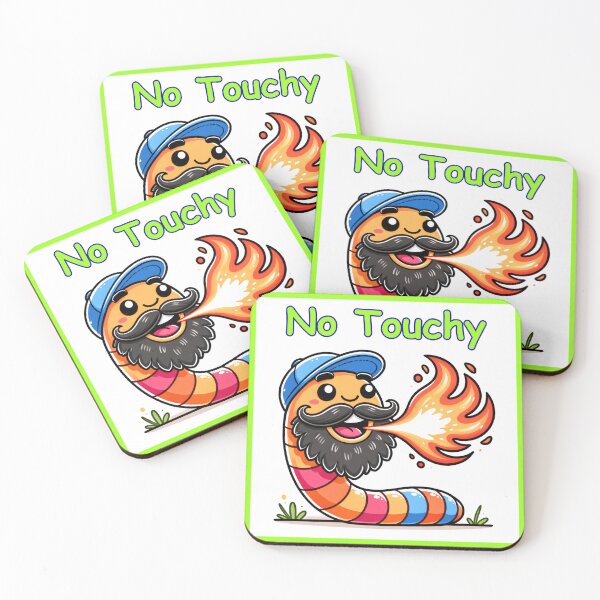 Item preview, No Touchy Funny Fire Breathing Worm-Neon Green designed and sold by BeardedFireworm.