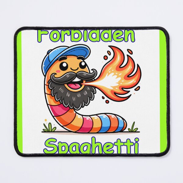 Item preview, Forbidden Spaghetti Funny Fire Breathing Worm-Neon Green designed and sold by BeardedFireworm.