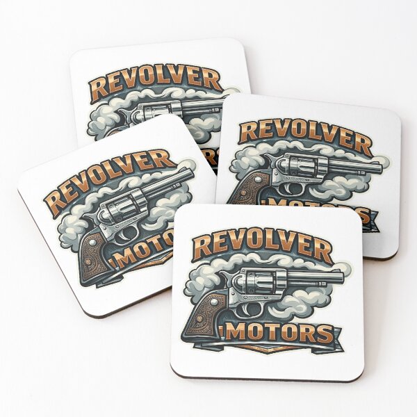 Item preview, Revolver Motors Vintage Badass Western Garage Logo designed and sold by SasquatchTrail.