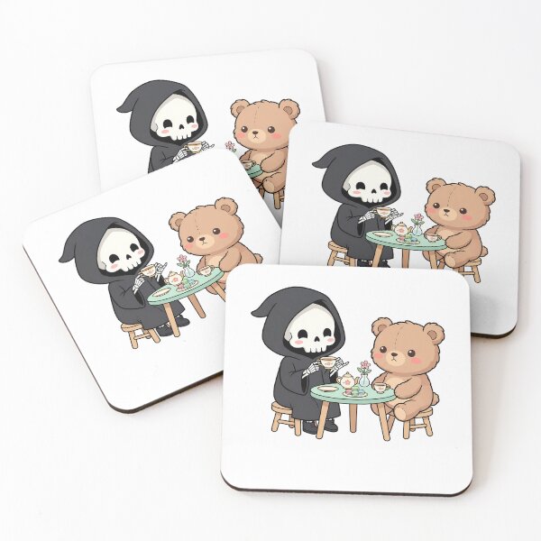 Item preview, Kawaii Grim Reaper and Teddy Bear Tea Party designed and sold by k3rstman1.