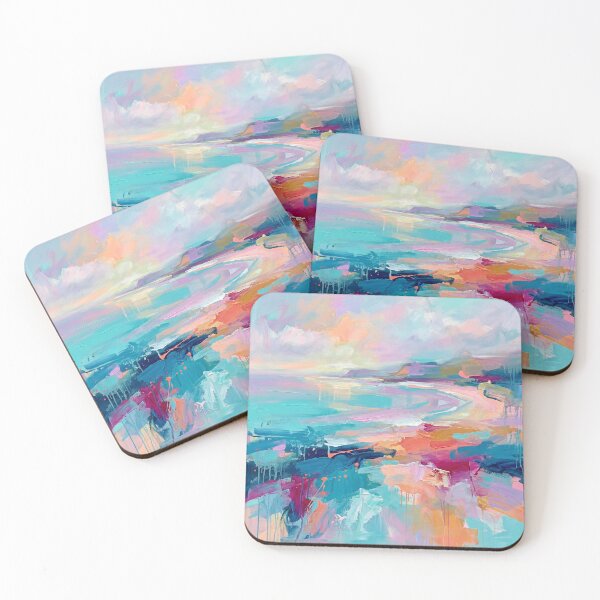 Item preview, Colourful Abstract Ballygally Beach Antrim Coast Art designed and sold by Printpix.