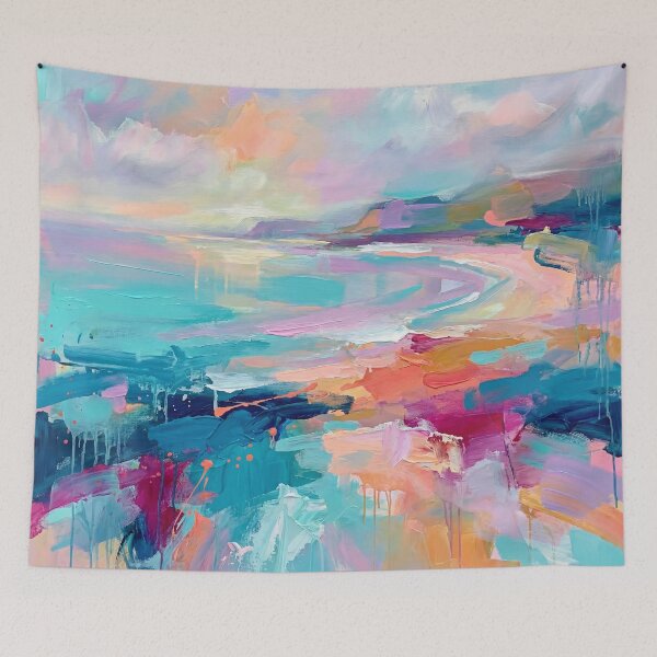 Item preview, Colourful Abstract Ballygally Beach Antrim Coast Art designed and sold by Printpix.