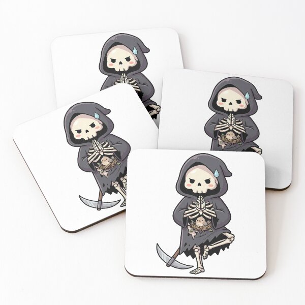 Item preview, Kawaii Grim Reaper Doing Yoga Tree Pose designed and sold by k3rstman1.