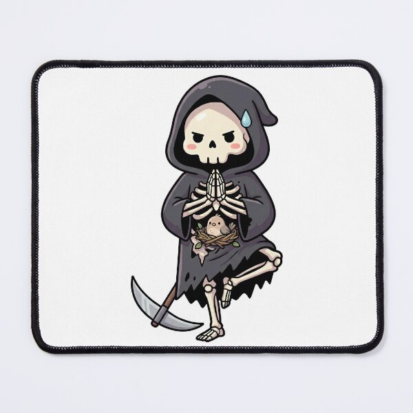 Item preview, Kawaii Grim Reaper Doing Yoga Tree Pose designed and sold by k3rstman1.