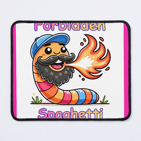 Item preview, Forbidden Spaghetti Funny Fire Breathing Worm-Pink designed and sold by BeardedFireworm.