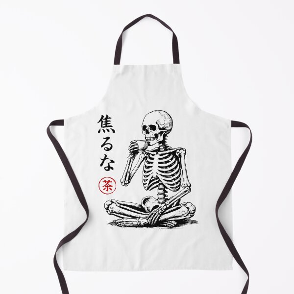 Item preview, Japanese Zen Skeleton Drinking Tea Mindfulness Aseruna Art designed and sold by gunaone-design.