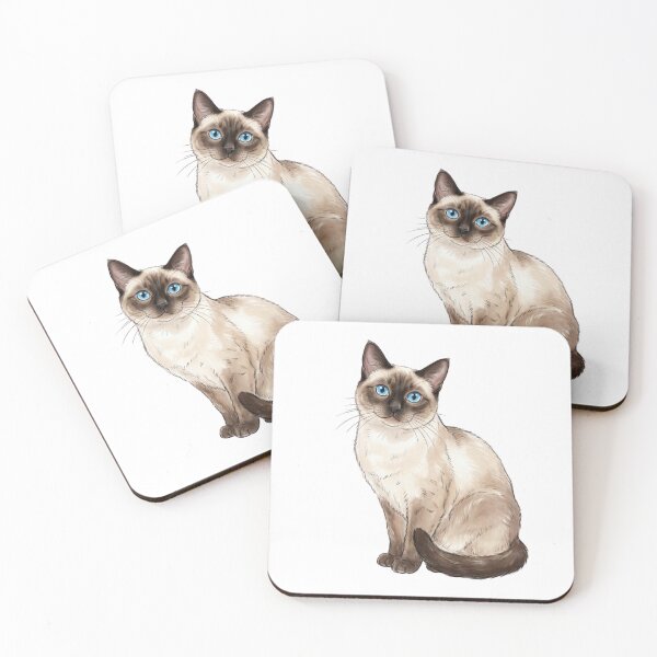 Item preview, Siamese Cat with Blue Eyes and Cream Brown Fur designed and sold by Prints by Mat.
