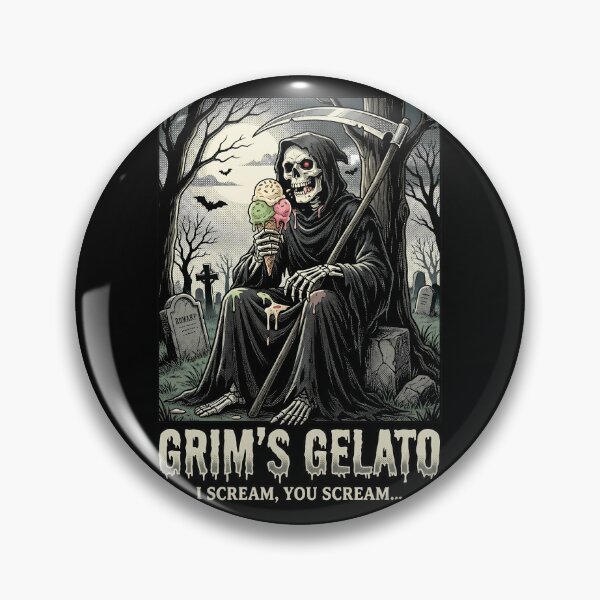 Item preview, Grims Gelato Funny Grim Reaper Ice Cream Halloween designed and sold by k3rstman1.