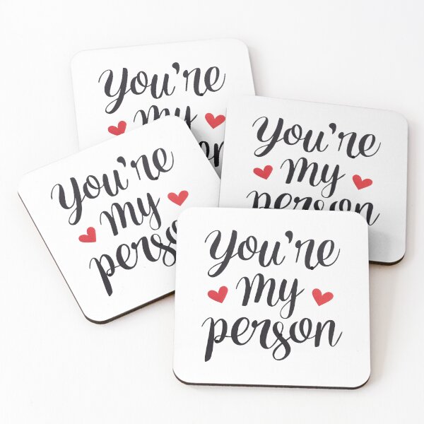 Item preview, You're My Person - Romantic Black Script Quote with Red Hearts Sticker and T-Shirt designed and sold by wolfdesign01.
