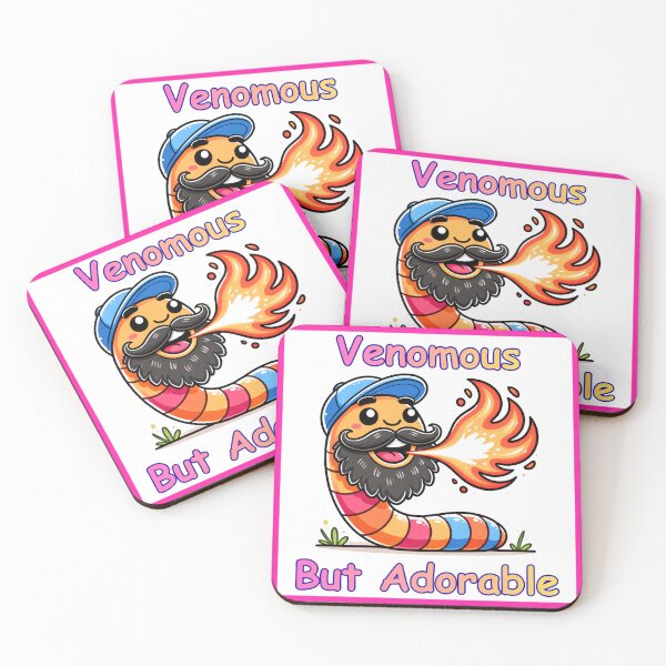 Item preview, Venomous but Adorable Funny Fire Breathing Worm-Pink designed and sold by BeardedFireworm.