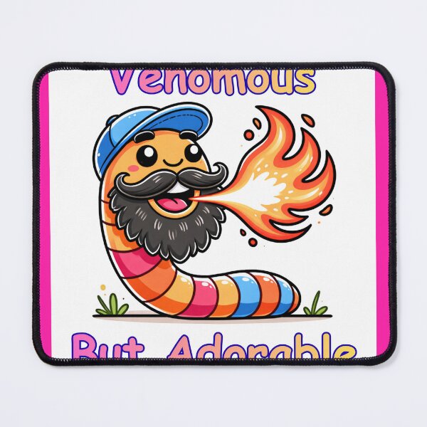 Item preview, Venomous but Adorable Funny Fire Breathing Worm-Pink designed and sold by BeardedFireworm.