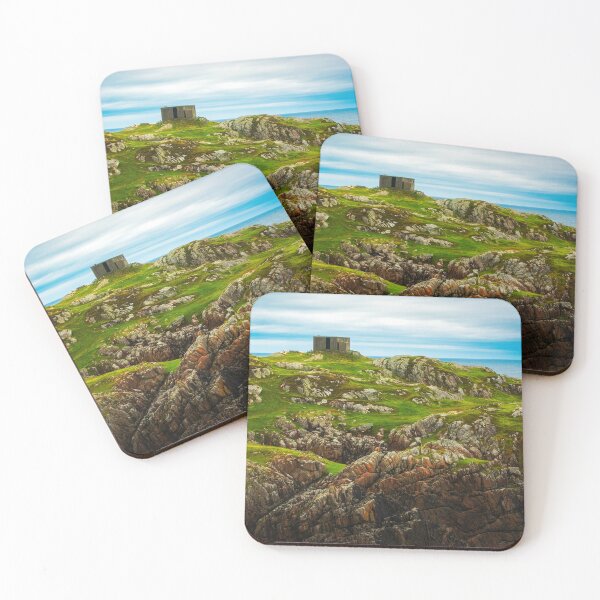 Item preview, Rugged Irish Coastline with Stone Cottage and Green Hills designed and sold by TheHikersEye.
