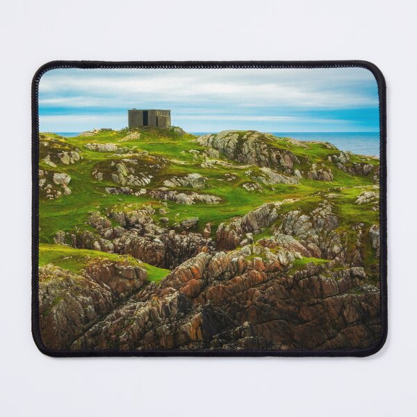 Item preview, Rugged Irish Coastline with Stone Cottage and Green Hills designed and sold by TheHikersEye.