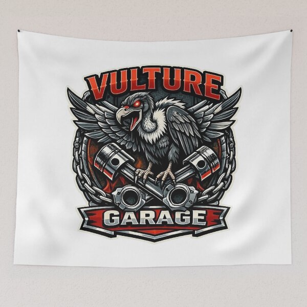 Item preview, Vulture Garage Vintage Mechanic Badass Piston Logo designed and sold by SasquatchTrail.