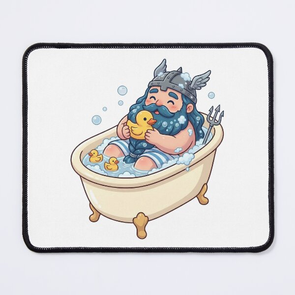 Item preview, Cute Greek God Poseidon Bathtub Bubbles Ducks designed and sold by k3rstman1.