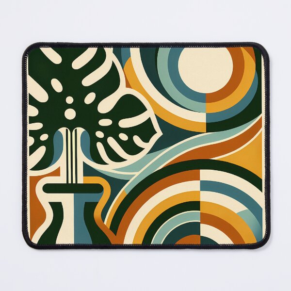 Item preview, Abstract Monstera Vase with Geometric Arches designed and sold by InkSmithery.