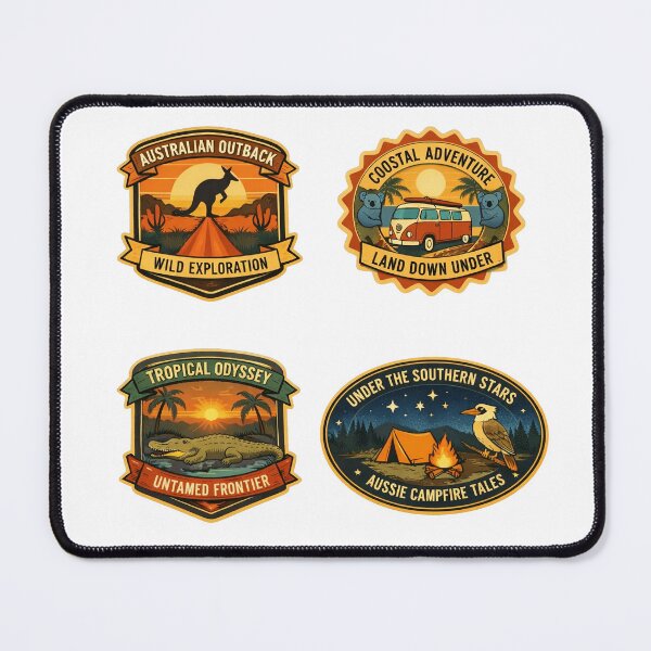 Item preview, Australian Adventure Vintage Travel Badge Sticker Set designed and sold by SasquatchTrail.