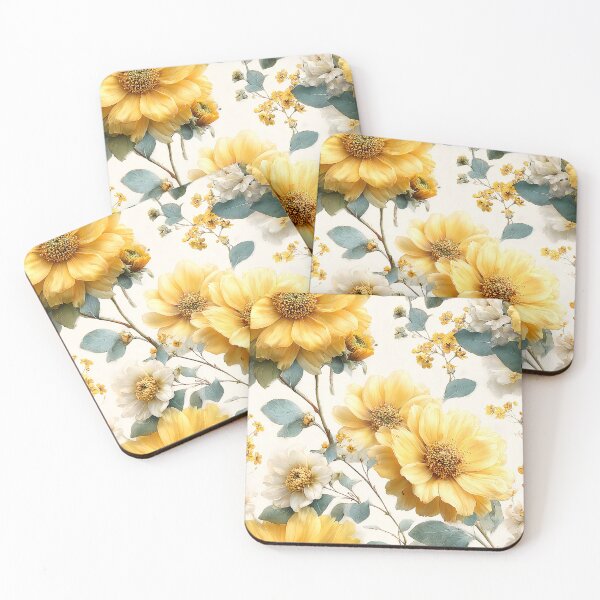 Item preview, Golden Saffron Meadow Watercolor Pattern designed and sold by Nine Lives Studio.