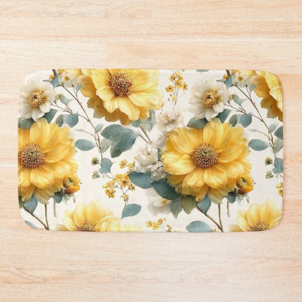 Item preview, Golden Saffron Meadow Watercolor Pattern designed and sold by Nine Lives Studio.