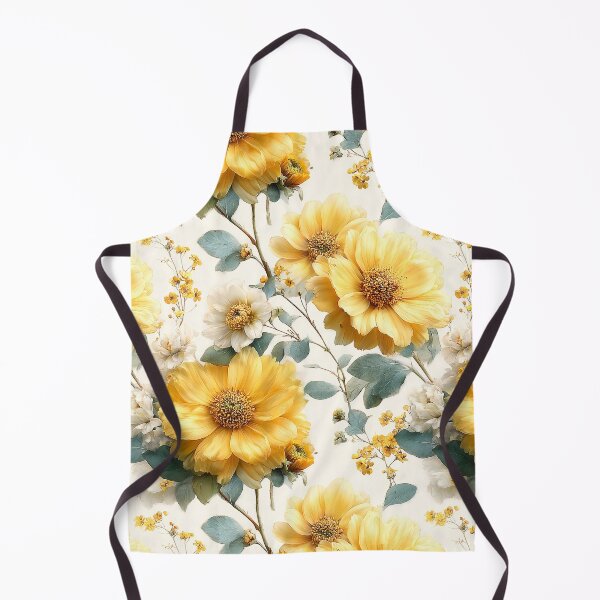 Item preview, Golden Saffron Meadow Watercolor Pattern designed and sold by Nine Lives Studio.