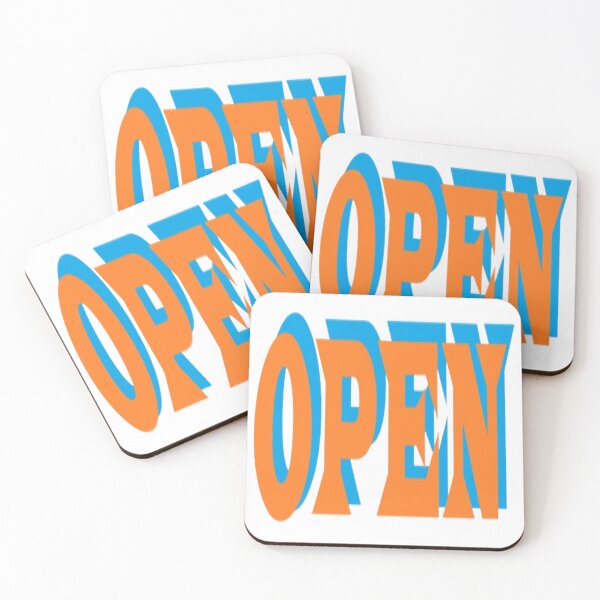 Item preview, Vintage Retro Orange and Blue Open Sign designed and sold by Dragonmotor Media.