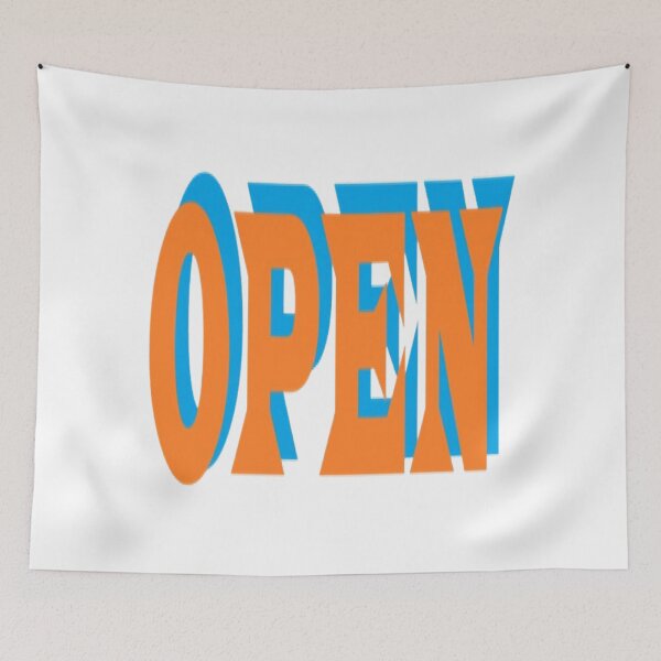 Item preview, Vintage Retro Orange and Blue Open Sign designed and sold by dragonmotor7.