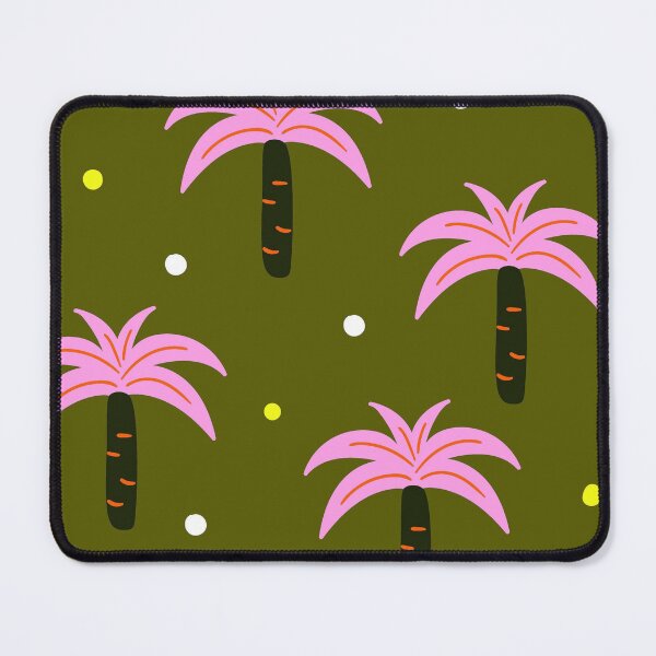 Item preview, Minimalist Pink Palm Trees Tropical Olive Green Pattern designed and sold by Shadow1995.