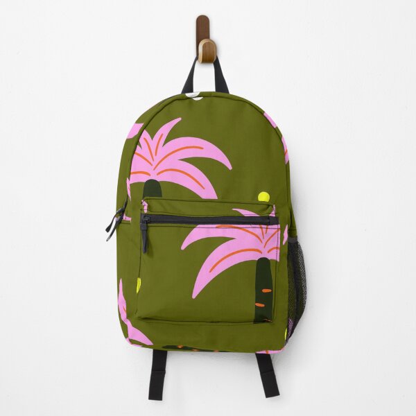 Item preview, Minimalist Pink Palm Trees Tropical Olive Green Pattern designed and sold by Shadow1995.