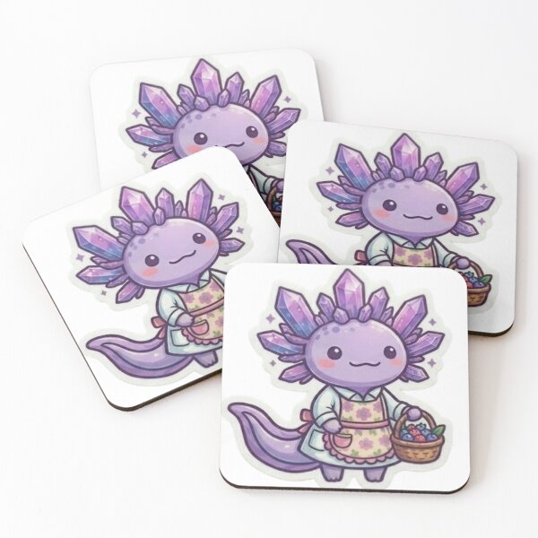 Item preview, Amethyst Crystal Axolotl – Cute Cottagecore Berry Harvest Sticker designed and sold by AxoloteLabsArts.