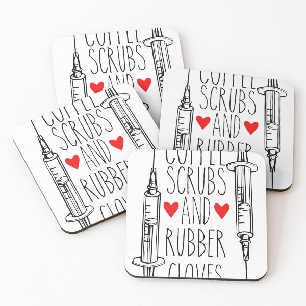 Item preview, Nurse Coffee scrubs and rubber gloves designed and sold by DavidMay.