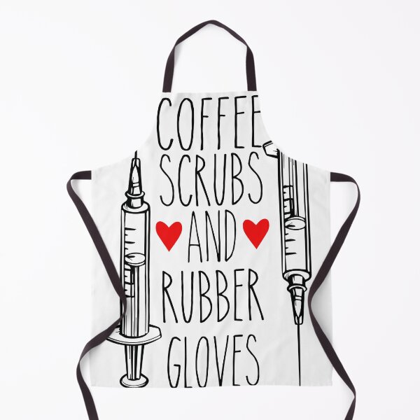 Item preview, Nurse Coffee scrubs and rubber gloves designed and sold by DavidMay.